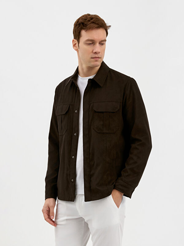 Erkek Kahverengi Süet Mont