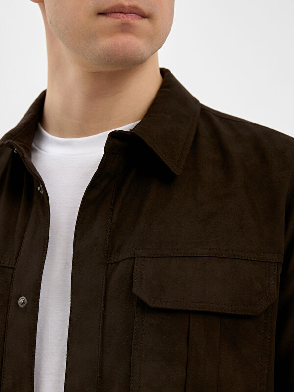 Erkek Kahverengi Süet Mont