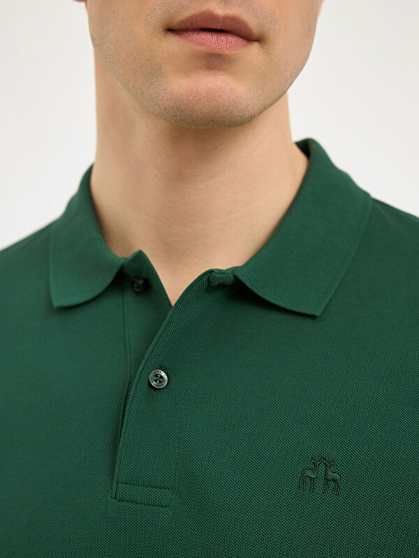 Erkek Yeşil T-Shirt-Polo Yaka Tişört