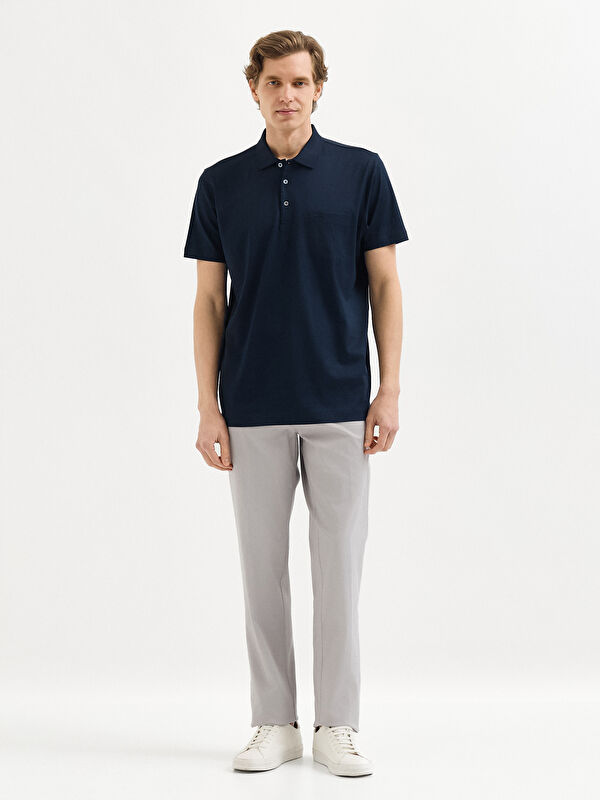 Erkek Lacivert T-Shirt-Polo Yaka Tişört