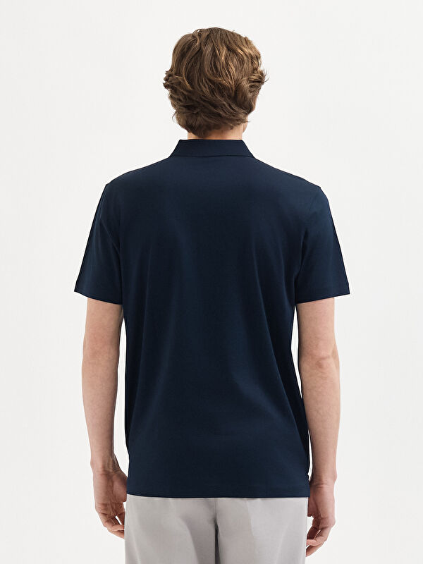 Erkek Lacivert T-Shirt-Polo Yaka Tişört