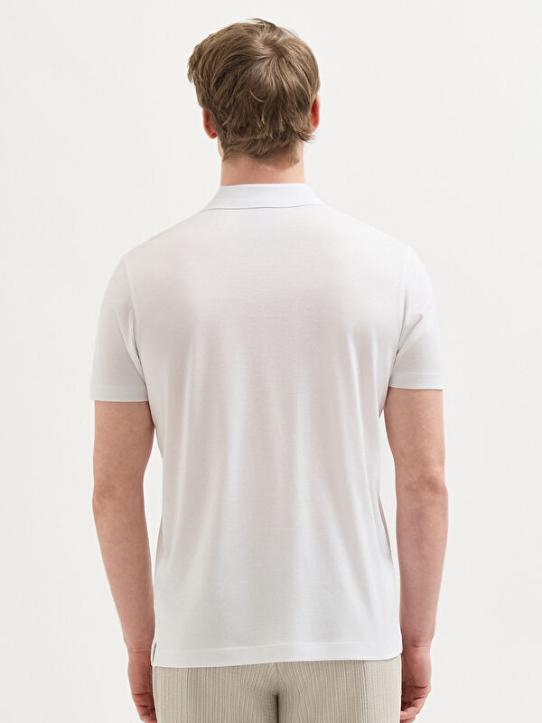 Erkek Beyaz T-Shirt-Polo Yaka Tişört
