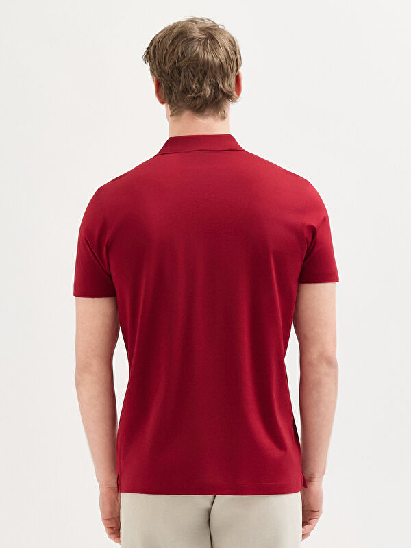 Erkek Bordo T-Shirt-Polo Yaka Tişört