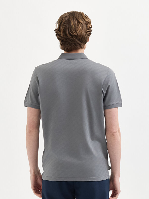 Erkek Gri T-Shirt-Polo Yaka Tişört
