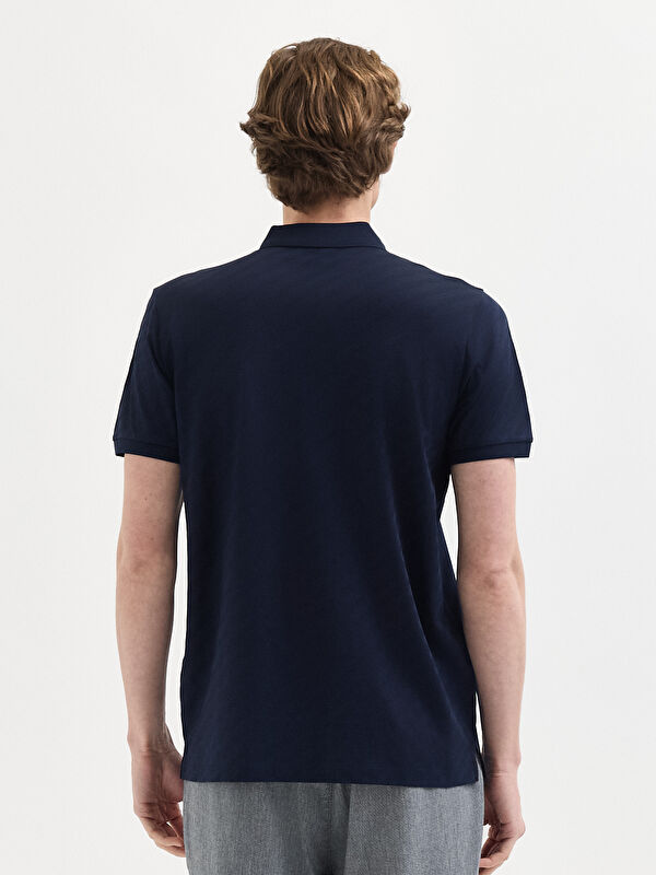 Erkek Lacivert T-Shirt-Polo Yaka Tişört