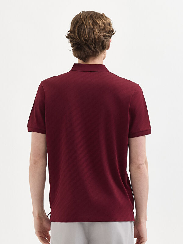 Erkek Bordo T-Shirt-Polo Yaka Tişört