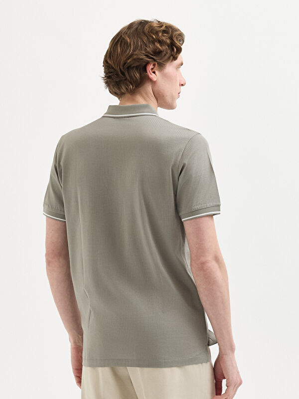 Erkek Haki T-Shirt-Polo Yaka Tişört