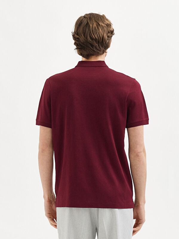 Erkek Bordo T-Shirt-Polo Yaka Tişört