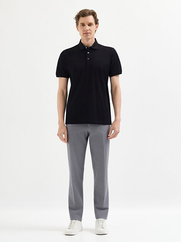 Erkek Siyah T-Shirt-Polo Yaka Tişört