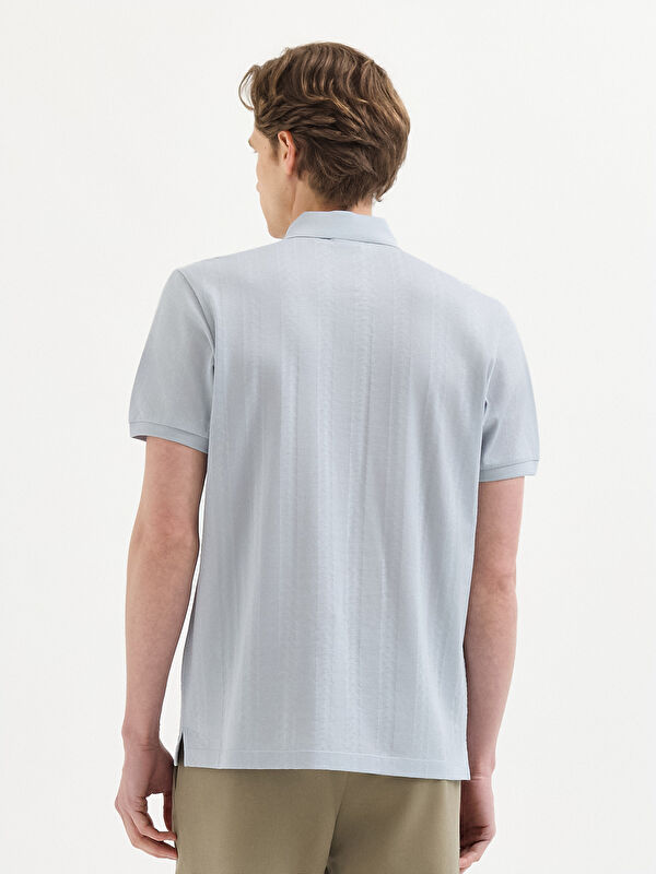 Erkek Gri T-Shirt-Polo Yaka Tişört