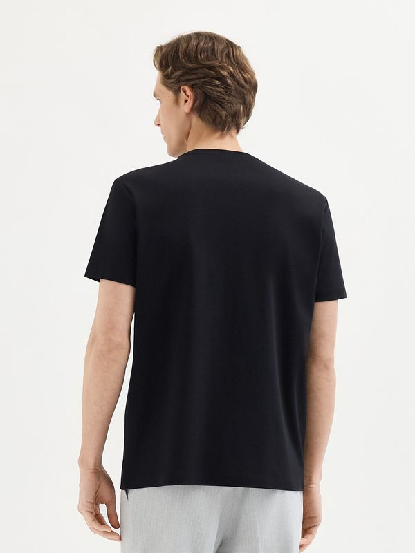 Erkek Siyah %100 Pamuk Regular Fit O Yaka T-Shirt