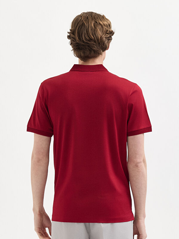 Erkek Bordo T-Shirt-Polo Yaka Tişört