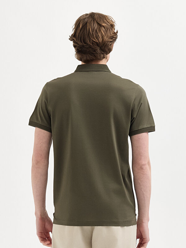 Erkek Haki T-Shirt-Polo Yaka Tişört