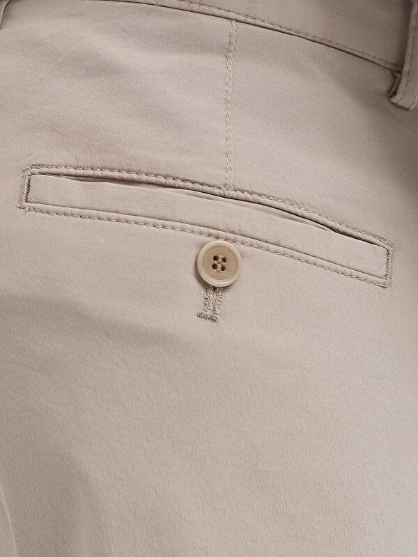 Erkek Bej Pamuklu 6 Drop Casual Pantolon