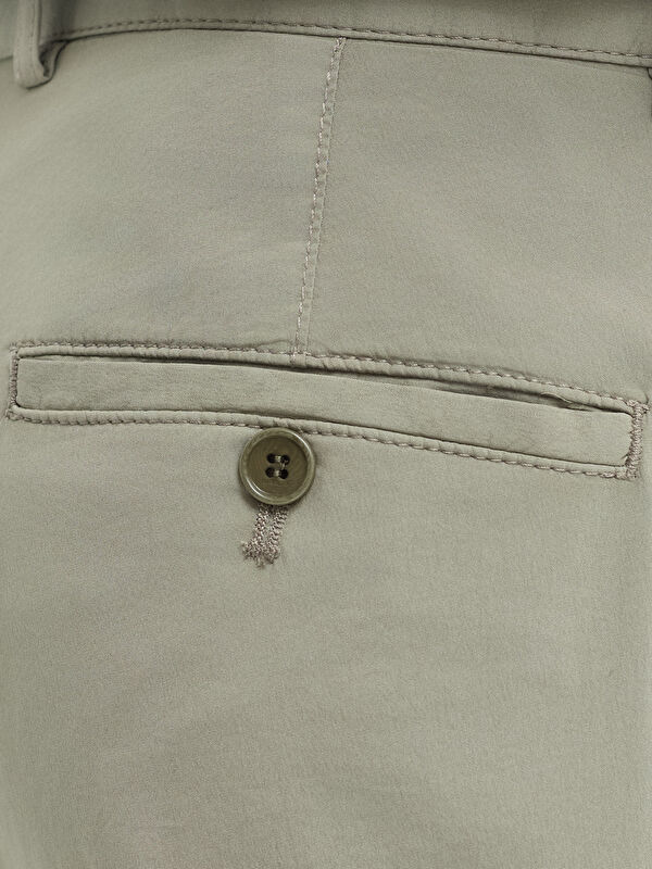 Erkek Haki Pamuklu 6 Drop Casual Pantolon