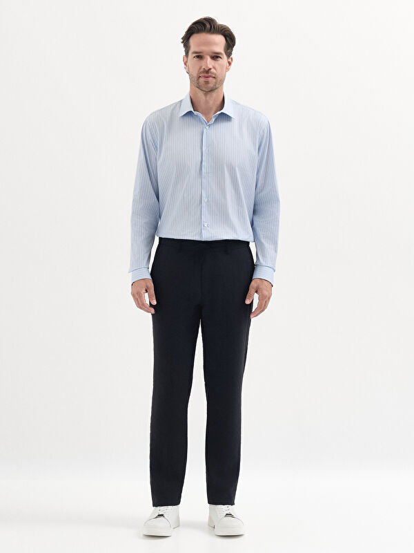 Erkek Siyah Pamuklu Modern Fit Pantolon