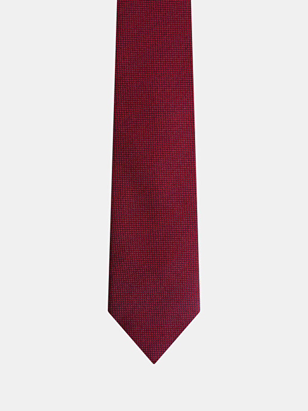 Erkek Bordo Mini Geometrik Desenli Kravat