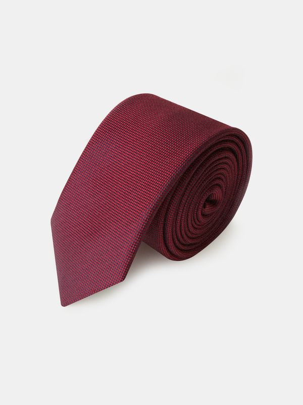 Erkek Bordo Mini Geometrik Desenli Kravat