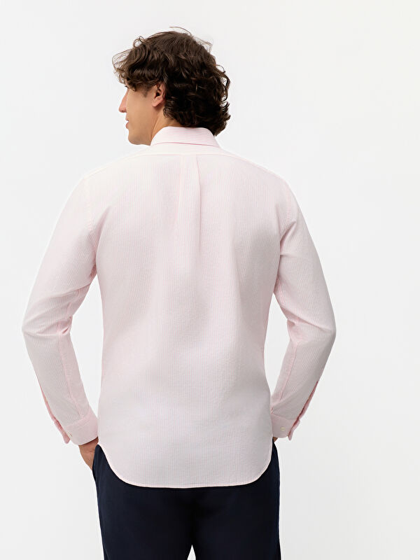 Erkek Pembe %100 Pamuk Oxford Gömlek