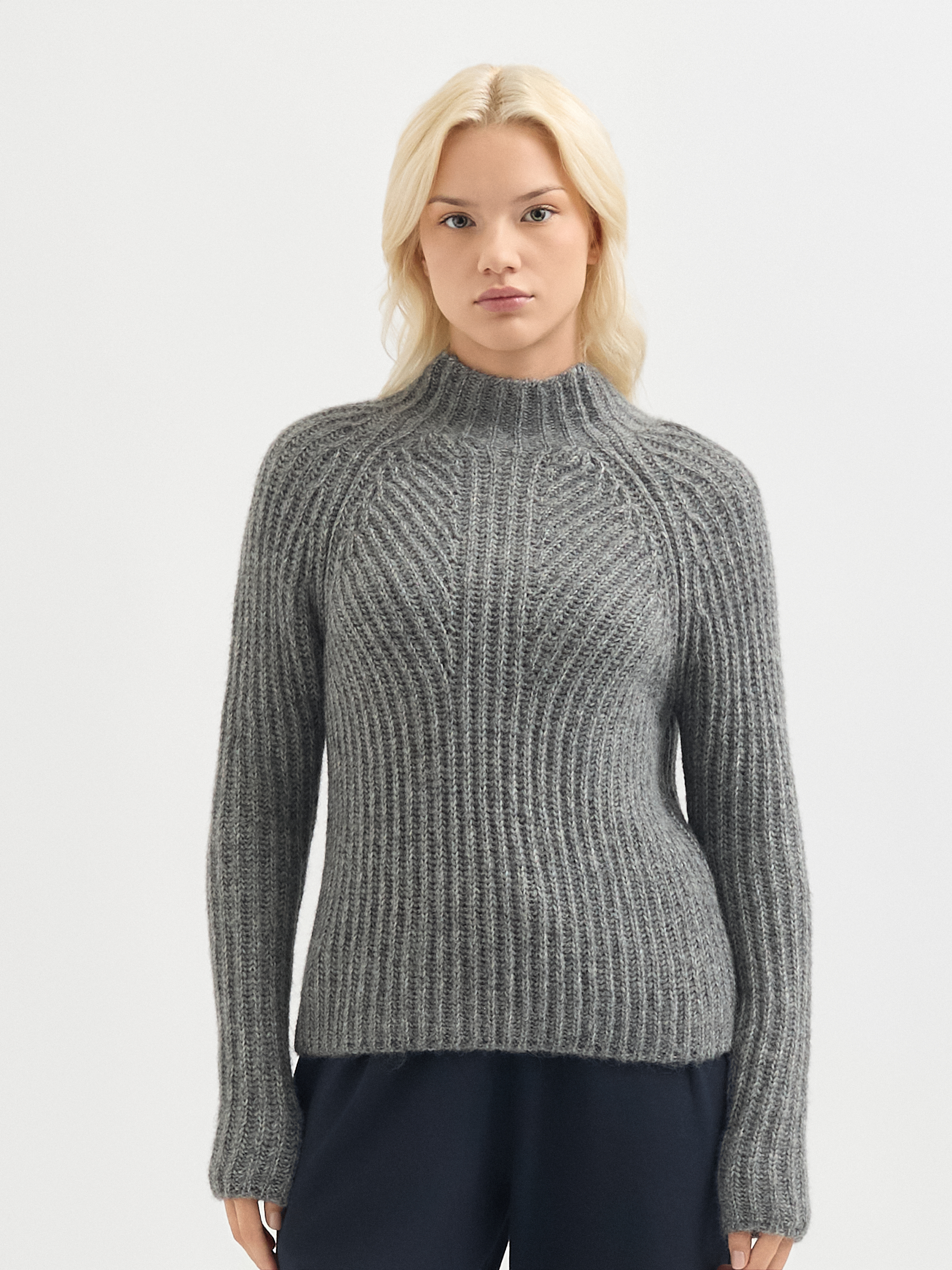 THE SHISHIKUI / シシクイ | ALPACA 65 KNIT アルパカ クロップドニット | F | グレー | レディース 中古・古着通販】THE SHISHIKUI (ザ シシクイ) ALPACA 65 KNIT グレー