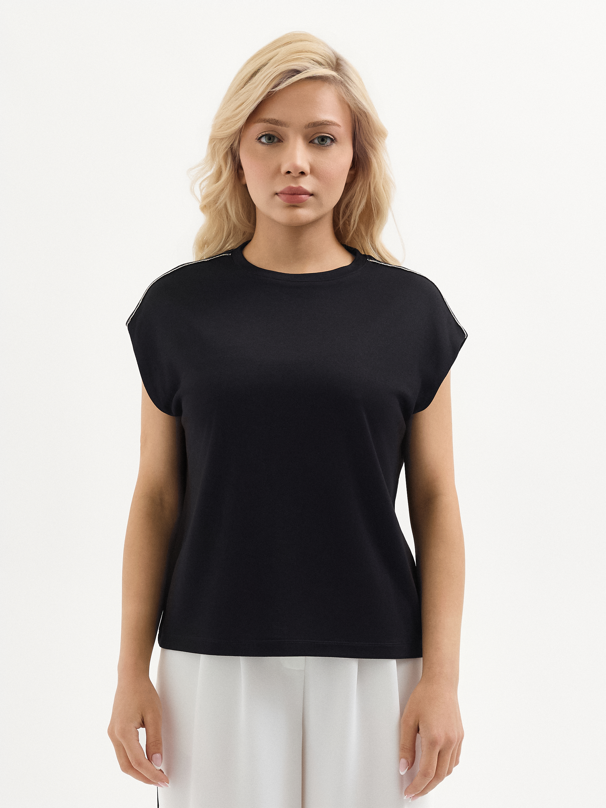 Karaca Kadın Siyah Modal Karışımlı O Yakalı Pike T-Shirt | Çift
